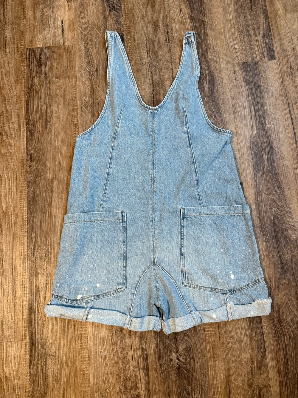 We The Free Light Blue Denim One-Piece Romper